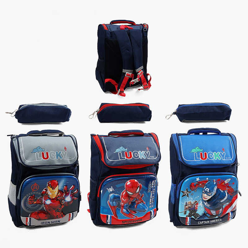 Рюкзак C 72898 (120) розмір: 27х14х44 см, 1 відділення, 3 кишені, на блискавці, пластикові вставки, пенал, в пакеті, ВИДАЄТЬСЯ МІКС ВИДІВ