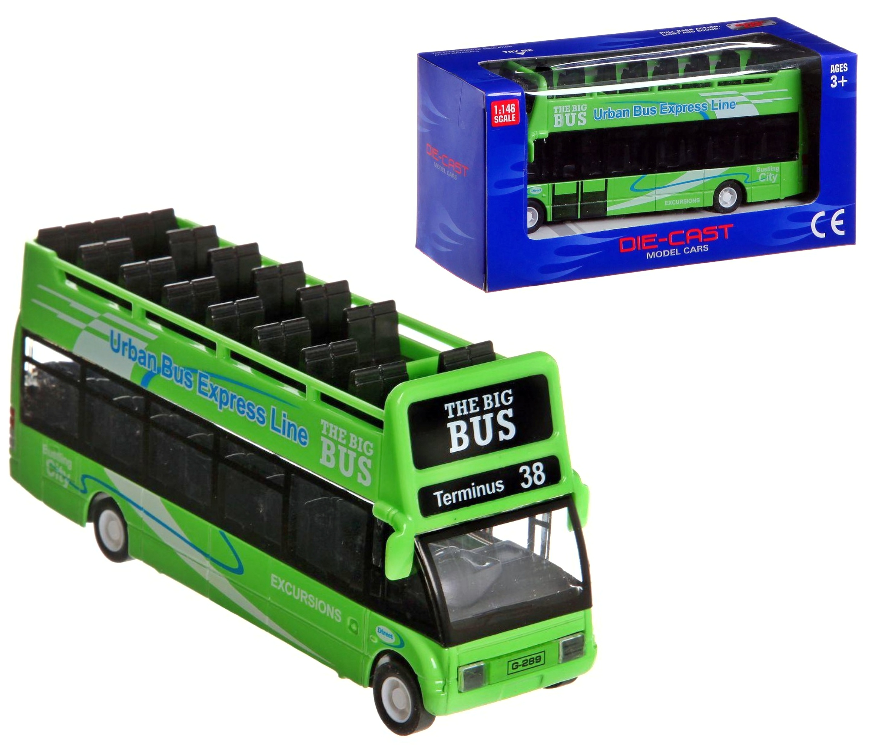 Автобус 632-34 , двоповерховий , метал , коробка, 3 кольори