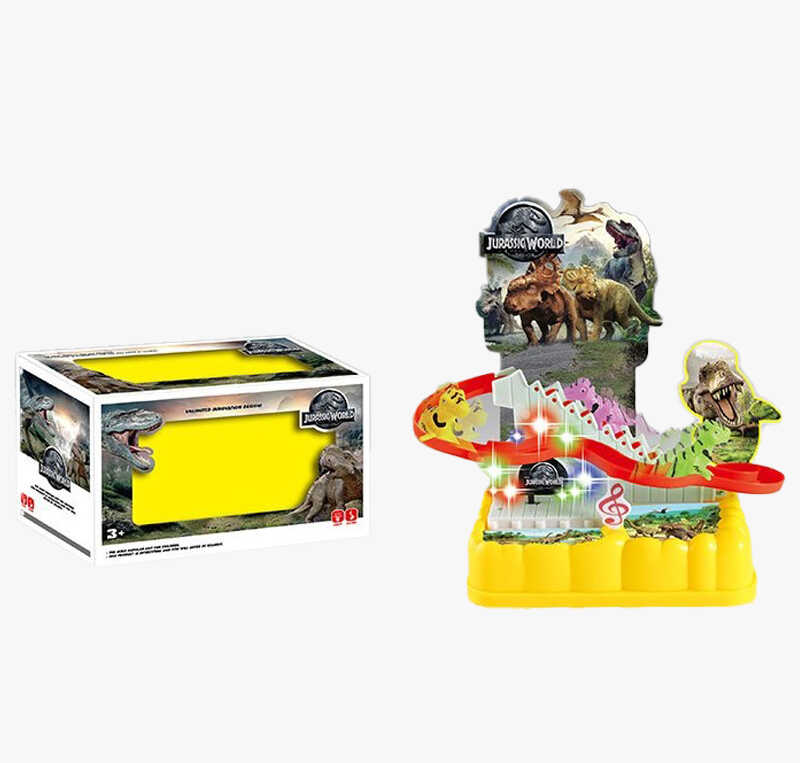 Трек 0912-2 (96/2) “Динозаври”, підіймач на батарейках, музика, підсвітка, 3 фігурки, автоматичний підіймач, в коробці