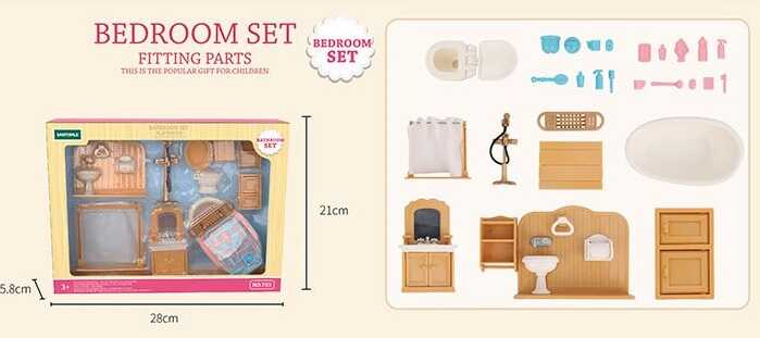 Набір меблів T 03 (36) "Щаслива родина", меблі для ванної, аксесуари, в коробці