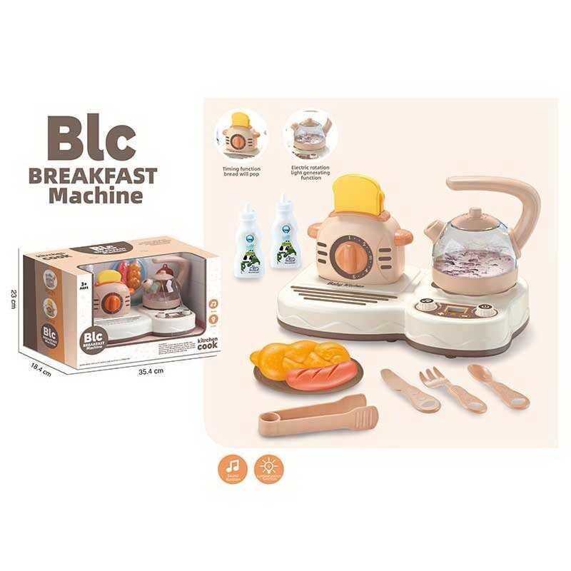 Побутова техніка 9936 A (12) підсвічування, мелодії, булькіт води, чайник, тостер, посуд, муляжі харчових продуктів, у коробці