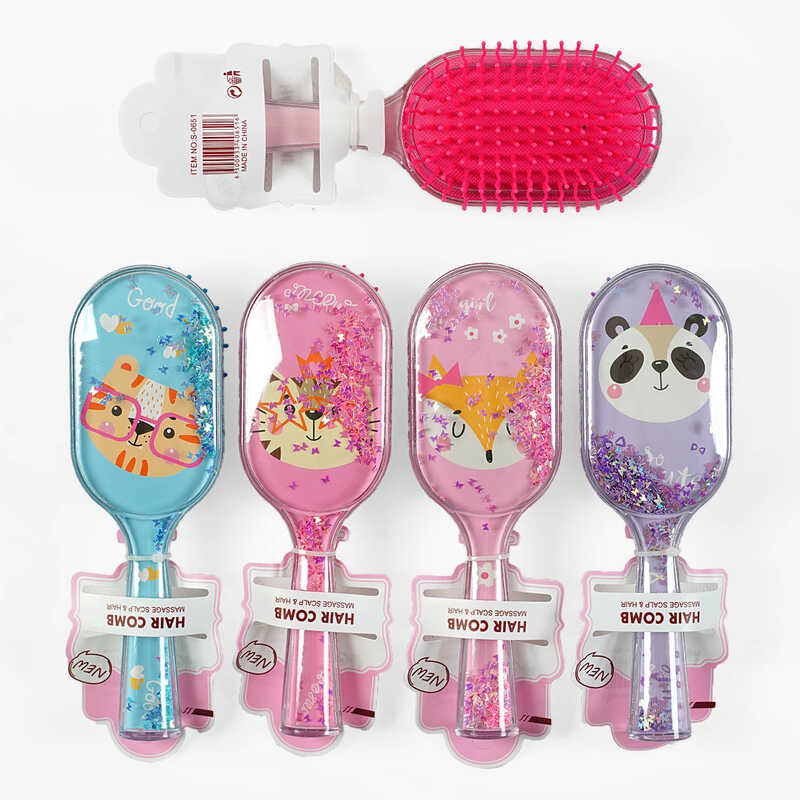 Щітка для волосся C 57913 (360) 4 види, “Тваринка”, ВИДАЄТЬСЯ ТІЛЬКИ МІКС ВИДІВ