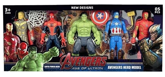 Набір героїв 8255 D , 5 фігурок героїв, рухомі частини тіла, аксесуари, в коробці