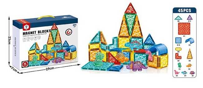 Магнітний конструктор HD 147 A (24/2) 45 деталей, в коробці