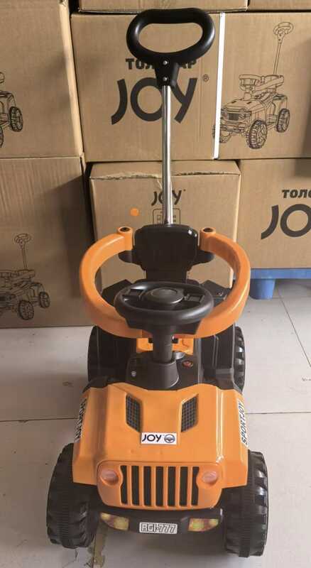 Толокар електричний JOY М-95667 (1) двигун 18W, акумулятор 6V, захисний бампер, батьківська ручка, в коробці