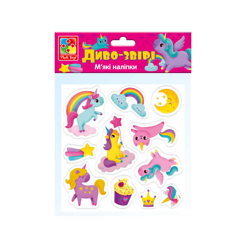 гр М'які наліпки "Диво-звірі" - VT4210-07 "Vladi Toys"