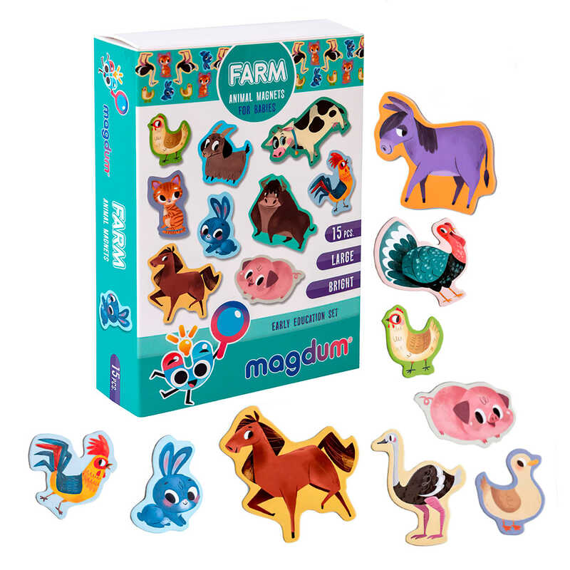 гр Набір магнітв "Farm" ML4031-03 EN (70) "Magdum", англ. мова, в коробці