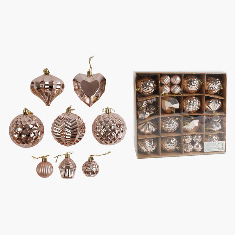 Новорічні прикраси C 67603 (16) 40 штук, кульки, тістечка, бурульки, в коробці