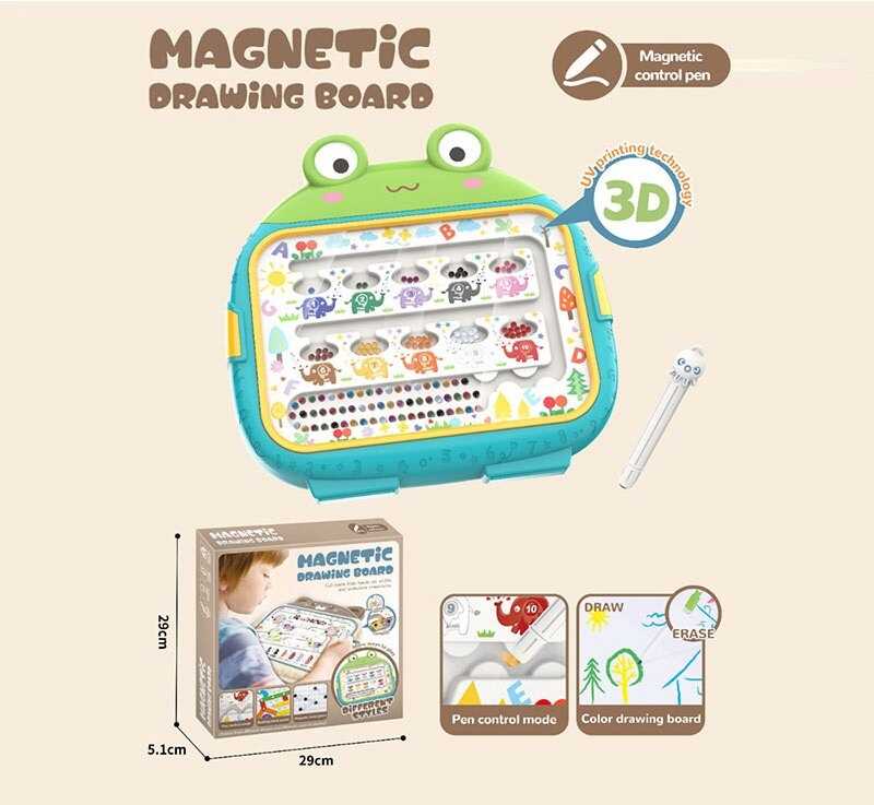 Магнітна гра 666-7 A (60) “Жабка”, магнітний стилус, сортер, кульки, в коробці