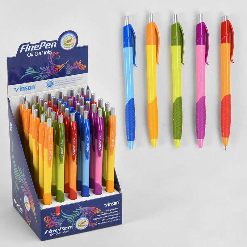 Набір кулькових ручок С 37082 (40) ЦІНА ЗА 36 ШТУК В БЛОЦІ, синя паста, діаметр пишучого вузла 0.7 мм