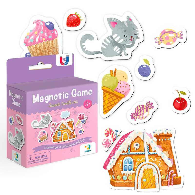 гр Магнітна гра "Котик-ласунчик" 200233 (60) "DoDo", 20 магнітів, в коробці