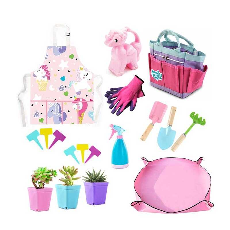Набір садівника 168-98 (36) інструменти, органайзер, розпилювач, поливалка, 3 горщики, рукавички, фартух, в коробці