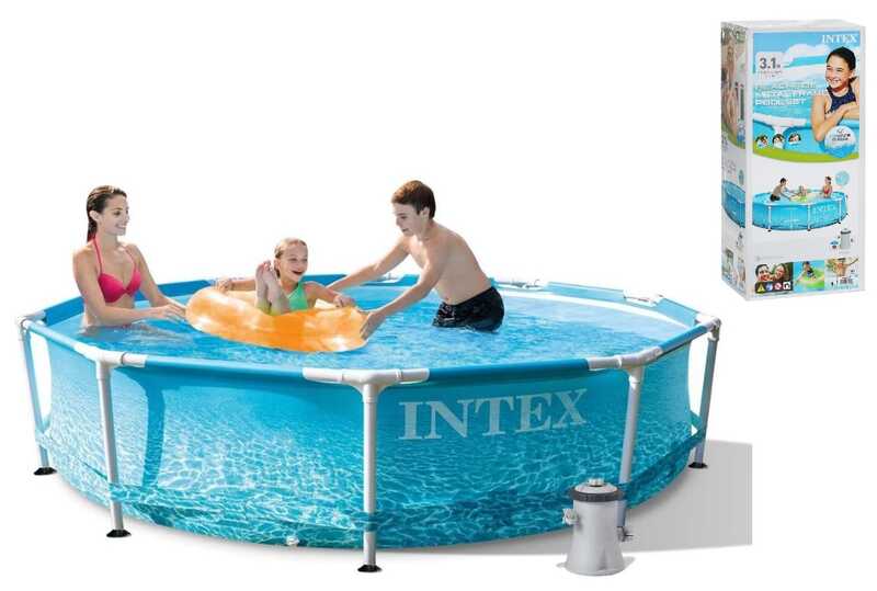 Intex ПОШКОДЖЕНЕ ПАКУВАННЯ Басейн каркасний 28208 NP (1) круглий, діаметр 305см, висота 76см, насос-фільтр (1 250 л/ч), об`єм 4485л, в коробці