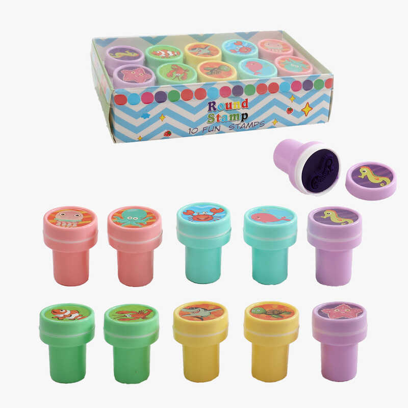 Набір печаток C 71060 (420) "Морські жителі", розмір: 2.5х3 см, 10 штук в упаковці, в коробці