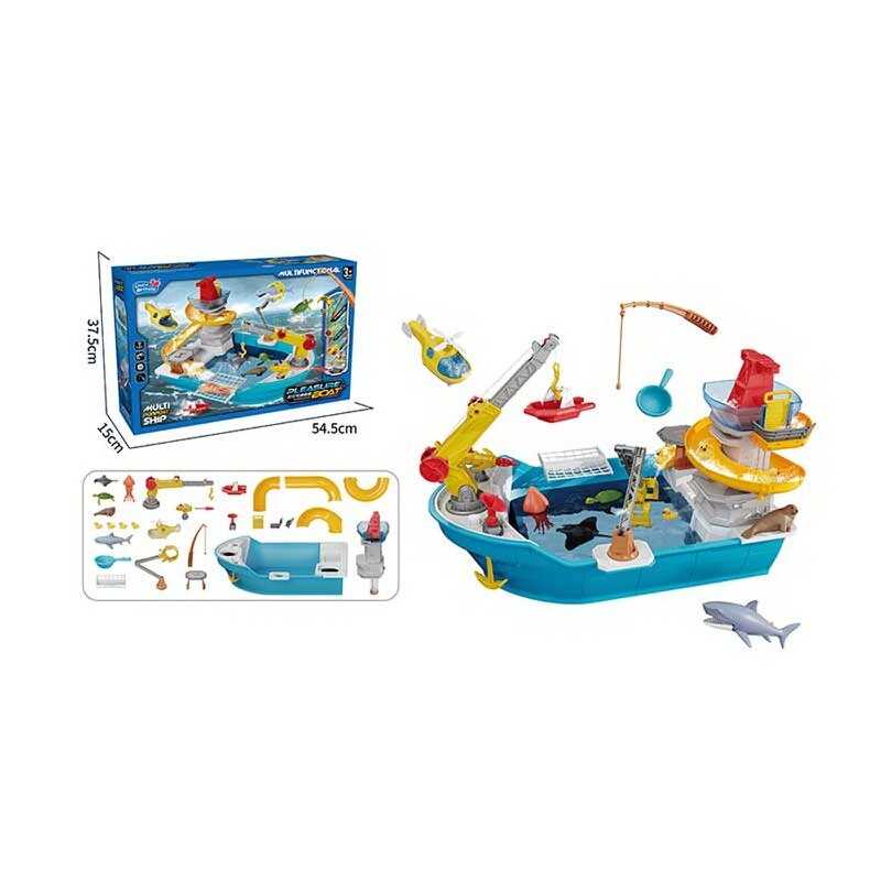 Риболовля YY 6034 (8) довжина 54 см, водні тварини на магнітах, риболовні снасті, гвинтокрил, підйомний кран, човен, в коробці