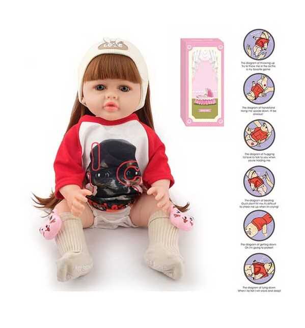 Лялька AFD 8866-36 S (12) висота: 52 см, функціональна, гумова, звуки, прошите волосся, аксесуари, в коробці