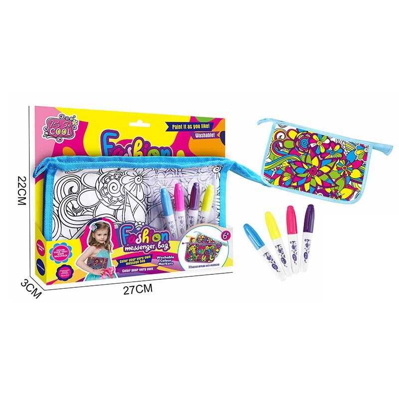 Набір для творчості JX 20112-1 (120/2) 4 маркери для тканини, сумочка, в коробці