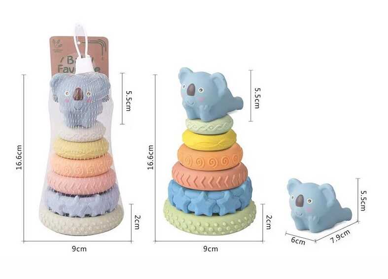 Пірамідка 638-210 (60/2) сенсорні кільця, висота 16.6 см, гумова, в сітці