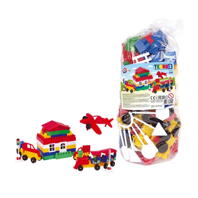 гр Конструктор №3 0519 (10) "Technok Toys" 130 деталей, в пакеті