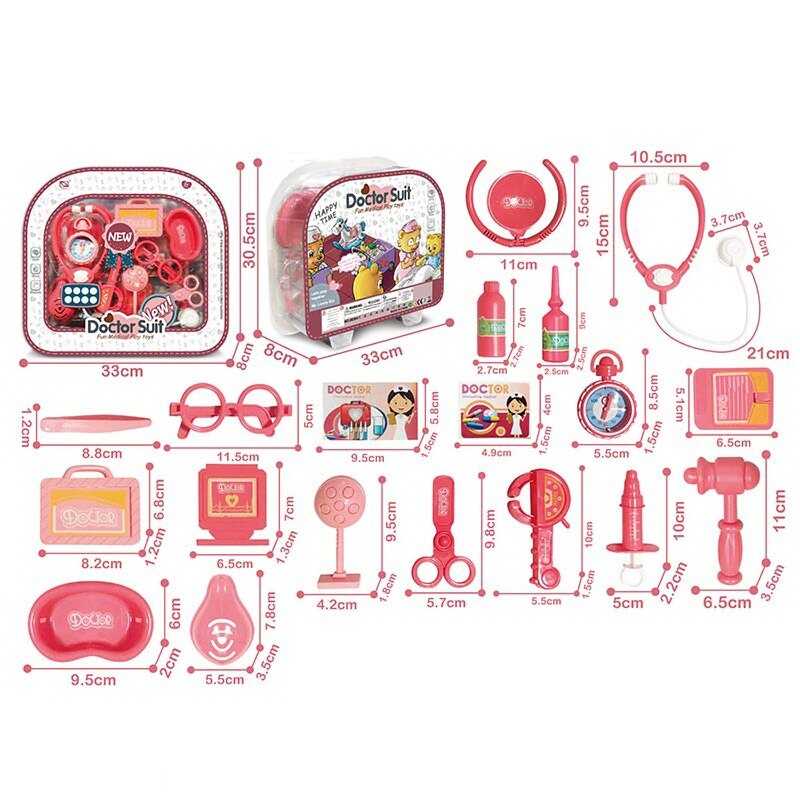 Набір лікаря 8828 A-1 (24) стетоскоп, медичне приладдя, муляжі ліків, окуляри, в слюді
