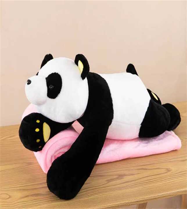 М’яка іграшка M 18204 (50) “Панда”, довжина 67 см, плед 170*105 см