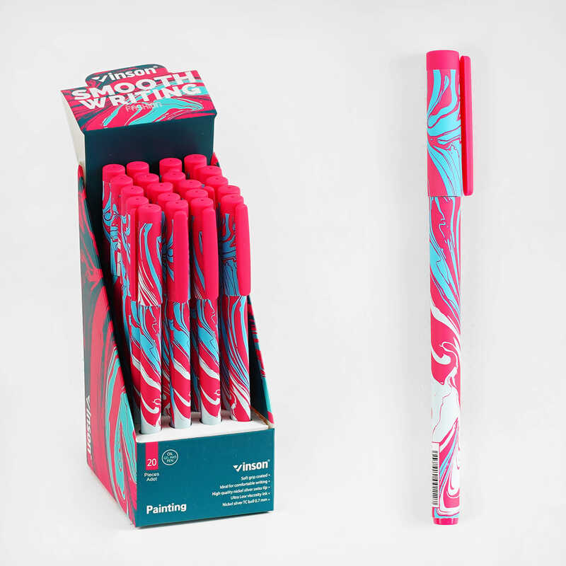 Ручка кулькова M 45643 (120) ЦІНА ЗА 20 ШТУК В БЛОЦІ, синя паста, товщина лінії 0,7 мм