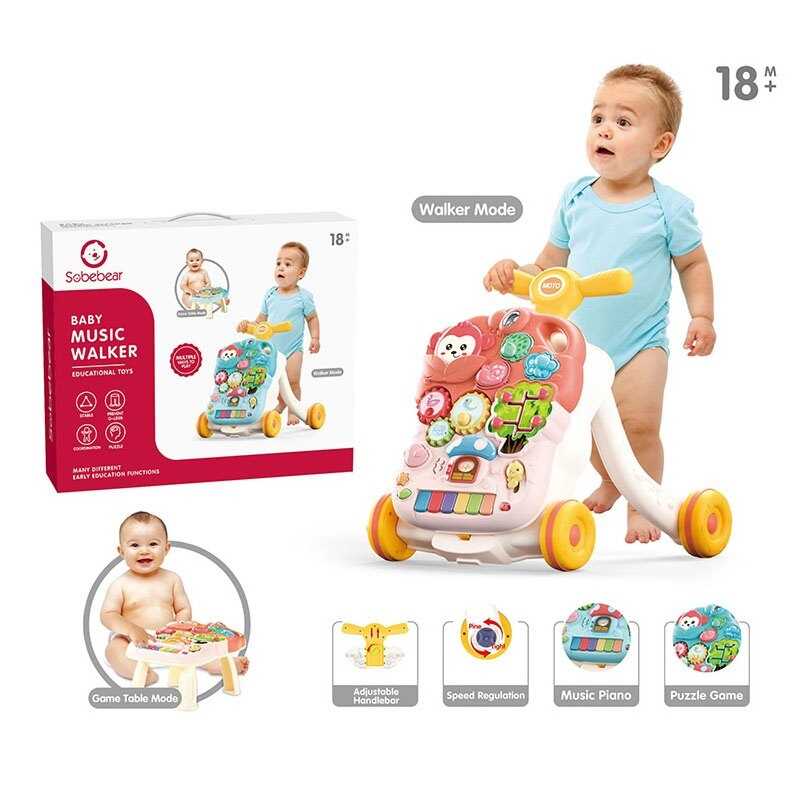 Каталка YL 623 Штрих=50135 (12) пісні англійською, звуки, мелодії, піаніно, пальчикові ігри, сортер, в коробці