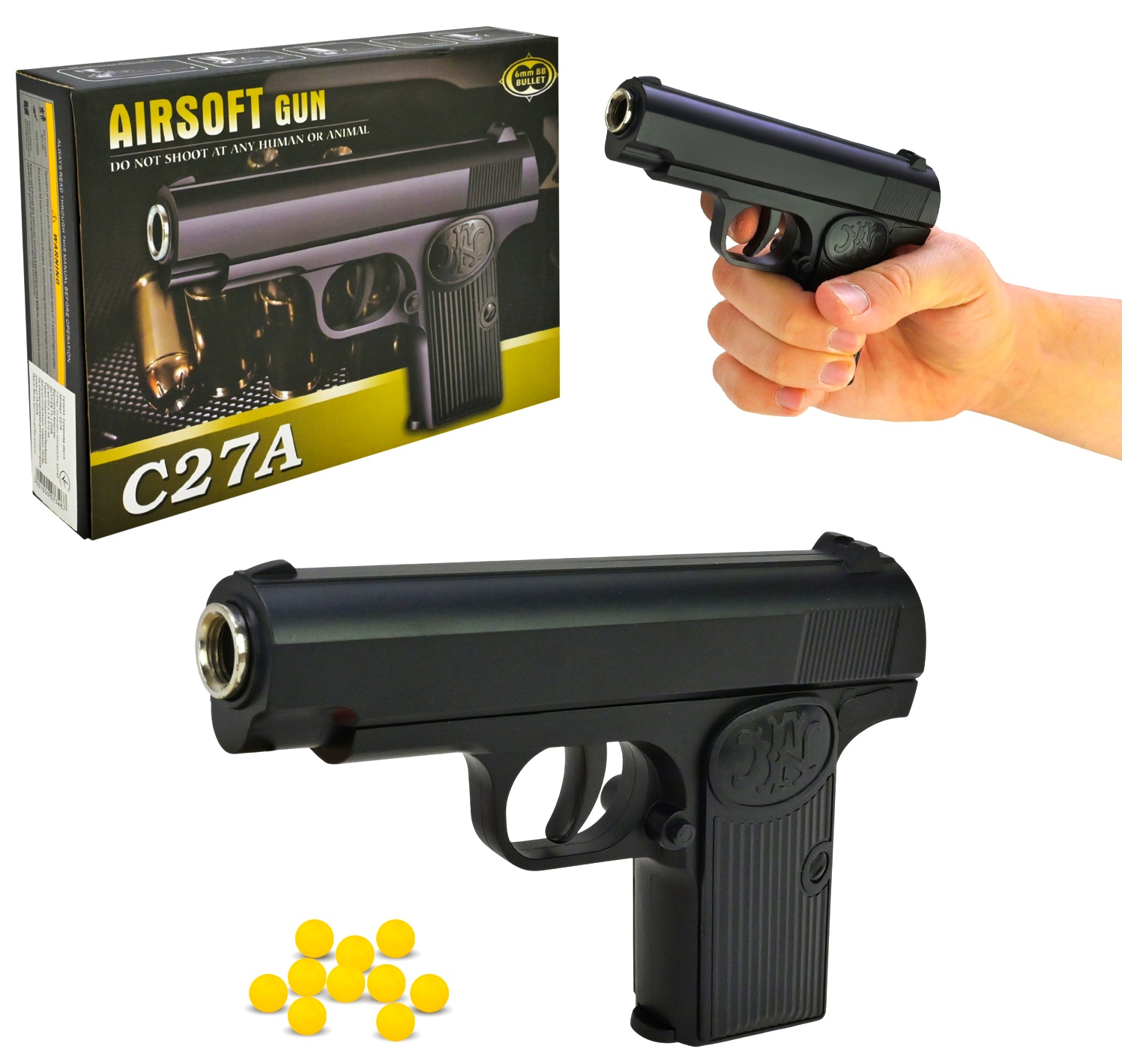Пістолет - метал C27A , коробка, пласт. кулі