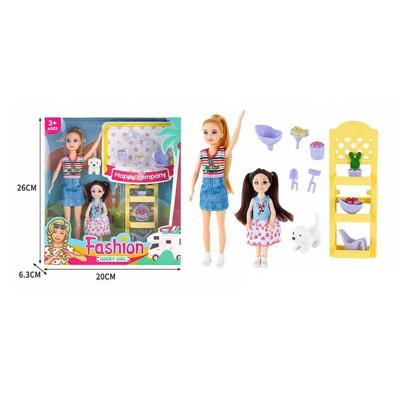 Набір ляльок ST 5612-16 (72/2) 2 ляльки, квіткова крамничка, собака, висота 23 см, в коробці