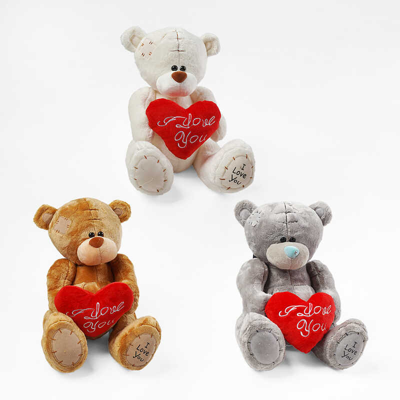 М`яка іграшка M 17963 (100) 3 види, “Ведмедик”, висота 28 см, синтепоновий наповнювач, ВИДАЄТЬСЯ МІКС ВИДІВ