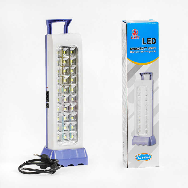 Ліхтар світлодіодний C 57051 (48) акумуляторний 1200mAh, 2 реж. роботи, кабель зарядки 220V, кріплення, підставка, в коробці