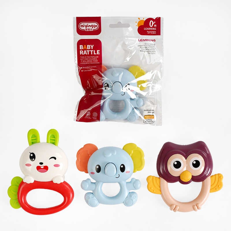 Брязкальце 668-61 B (720/3) 3 види, тваринка, в пакеті, ВИДАЄТЬСЯ ТІЛЬКИ МІКС ВИДІВ