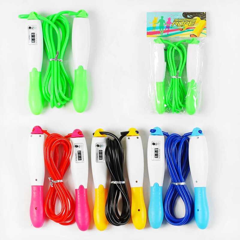 Скакалка С 34202 (200) з вбудованим лічильником, 4 кольори, довжина 290 см, 1шт в пакеті, ВИДАЄТЬСЯ ТІЛЬКИ МІКС ВИДІВ