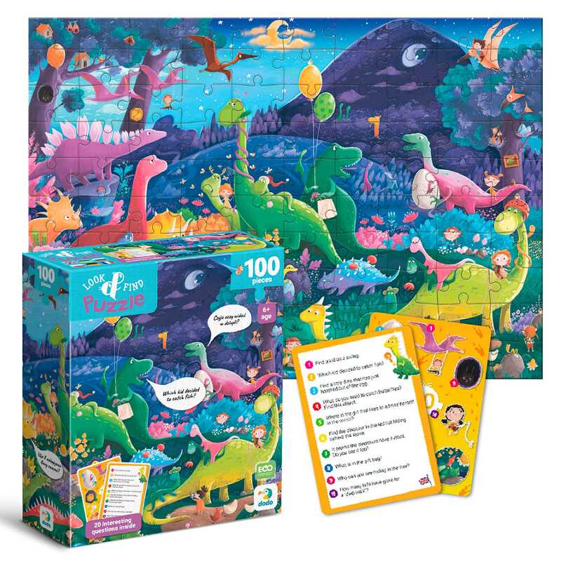 гр Пазл "Шукай та знаходь. Країна динозаврів" 300669 (24) "DoDo",100 елементів, 33х47 см, в коробці