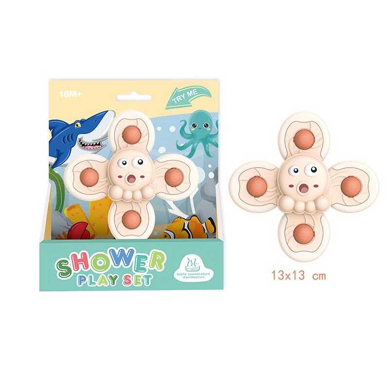 Брязкальце-спінер 2288-4 A (192/2) восьминіг, присоска, спінер, рухомі елементи, у коробці