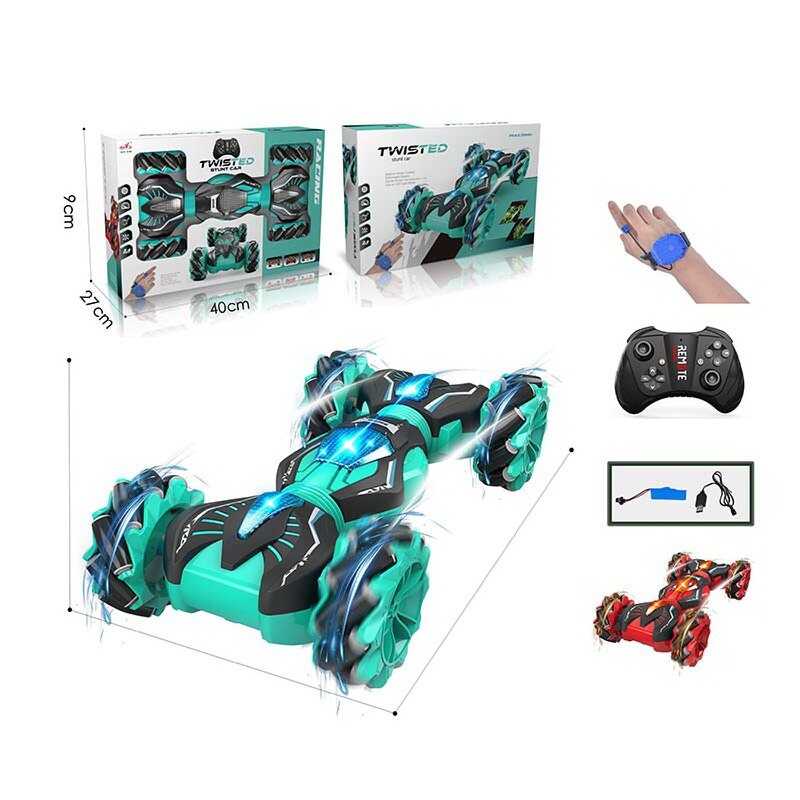 Машина на радіокеруванні 911-579 A (24) 2 кольори, роликові колеса, музика, беззвучний режим, світло, режим демонстрації, USB-кабель, перевертиш, акум. 3.7V, пульт 2.4G + сенсорний браслет, в коробці