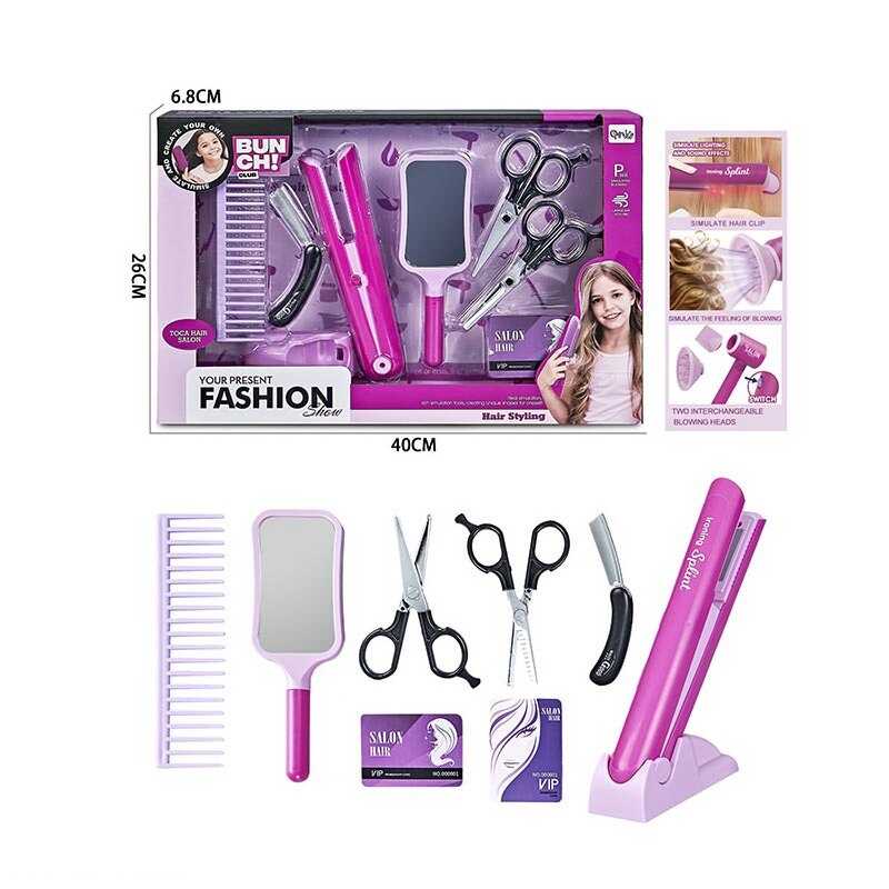 Набір перукаря QY 013 (36) стайлер на батарейках, ножиці, гребінець, дзеркало, в коробці