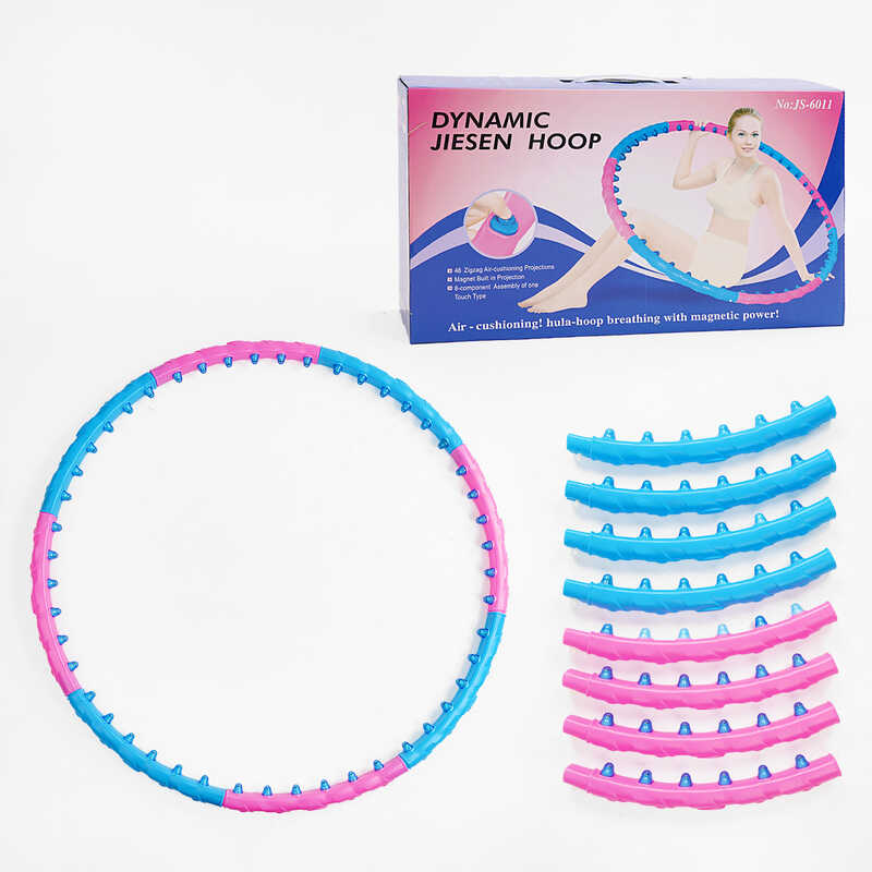 Обруч масажний C 68887 (12) розбірна конструкція, 48 магнітних масажних кульок, діаметр: 103см, в коробці