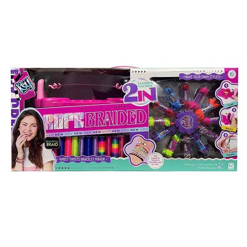 Набір для плетіння KSY 807-11 (12) 2 станки для плетіння, 14 мотків ниток, 10 мотків мотузочок, бусини, інструкції, лінійка, в коробці