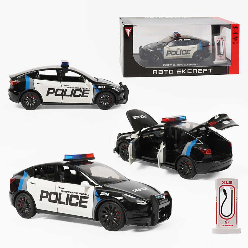 Машинка RS-08021 (24) "Авто Експерт", електромобіль, зарядна станція, металопластик, масштаб 1:24, звук, світло, інерція, відчиняються двері, в коробці