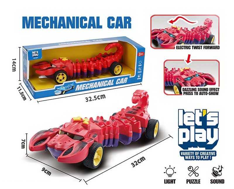 Машина музична PD 88-12 (36/2) “Скорпіон”, звук, підсвічування, гумові колеса, в коробці