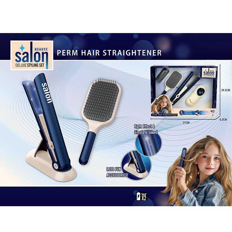 Набір перукаря YLQ 110 (36/2) стайлер на батарейках, звук, підсвітка, підставка, щітка для волосся, на батарейках, в коробці