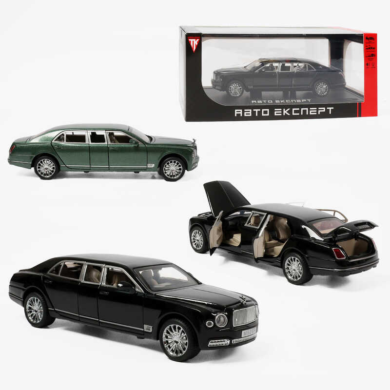 Машинка RS-52405 (24) "Авто Експерт", 2 кольори, металопластик, 1:24, звук, світло, інерція, відчиняються двері, багажник та капот, в коробці