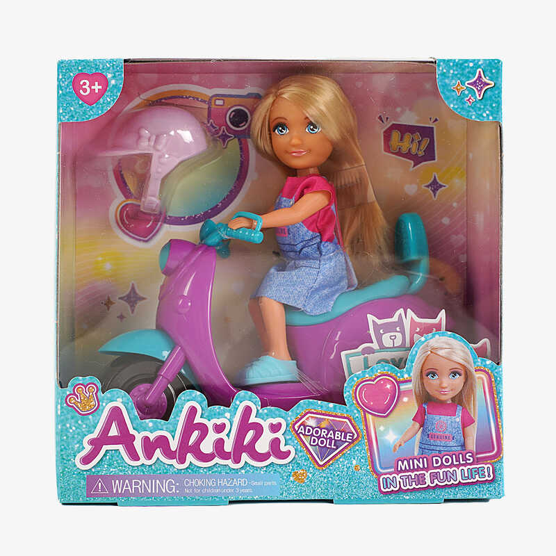 Лялька з аксесуарами 606006 (72) висота ляльки 13.5 см, мотоцикл, в коробці