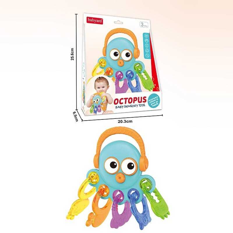 Брязкальце-прорізувач BY 109 (48/2) рухомі очі, ручка-тримач, в коробці