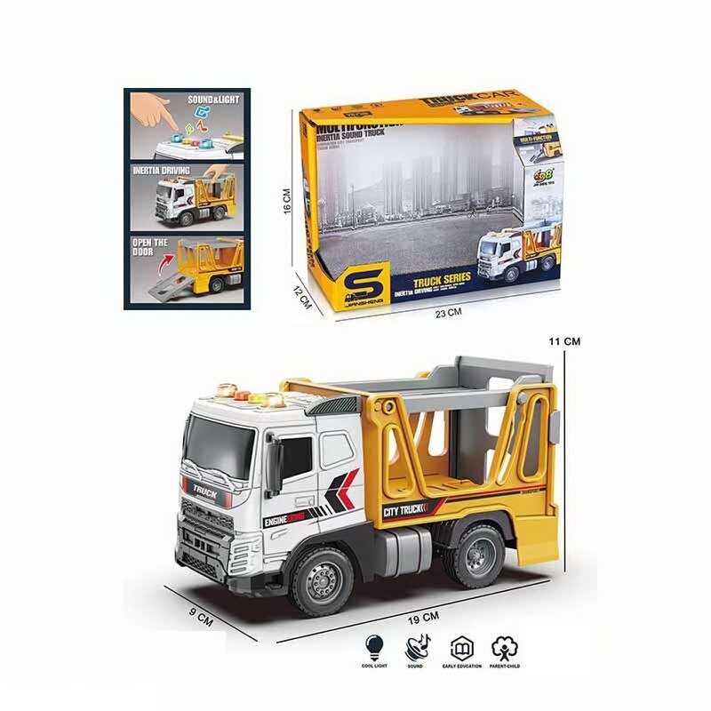 Спецтехніка JS 177 (48/2) "Автовоз",  масштаб 1:20, інерція, підсвічування, звуки, гумові колеса, рухомі елементи, в коробці