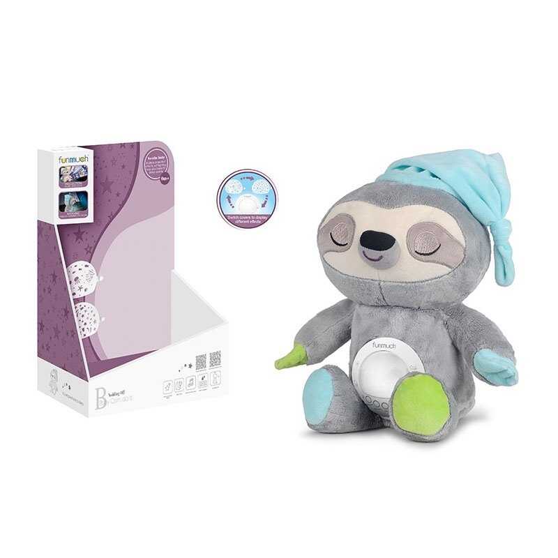 Нічник FM 666-75 (24) “Лінивець”, сплюшка, дихає, проєктор, 3 накладки, підсвічування, мелодія, звуки, в коробці