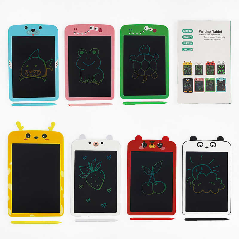 Планшет для малювання C 68203 (100) “Тваринка”, LCD дисплей, стилус, кольоровий екран 12.5х17.5 см, в коробці, ВИДАЄТЬСЯ ТІЛЬКИ МІКС ВИДІВ