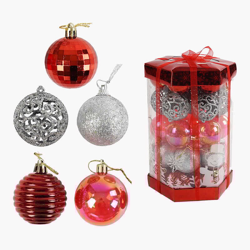 Новорічні прикраси C 67405 (48) 35 штук, кульки, D = 5 см, в слюді