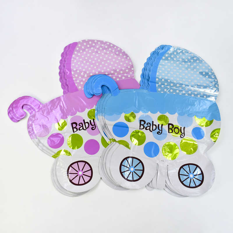 Кулька фольгована Коляска Baby Girl C 31790 (60) 2 види / ЦІНА ЗА УПАКОВКУ / 50 шт в упаковці одного виду